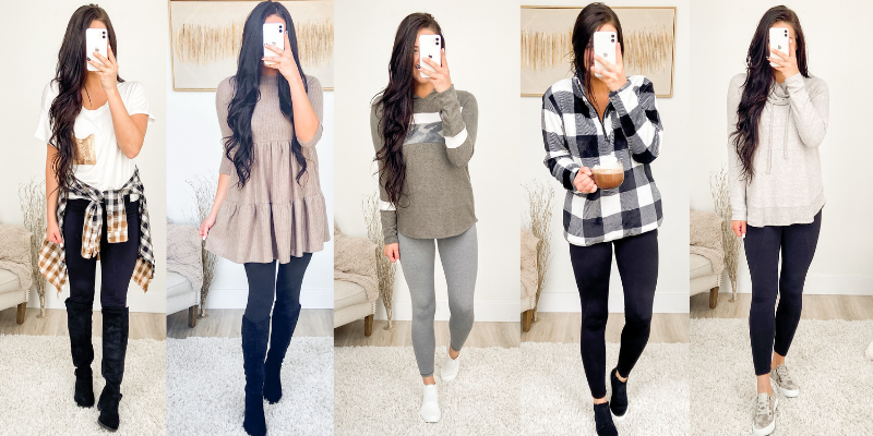 What to Wear With Leggings & How to Put Togehter Cute Leggings Outfits