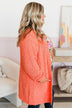 Take Another Look Popcorn Cardigan- Bright Coral