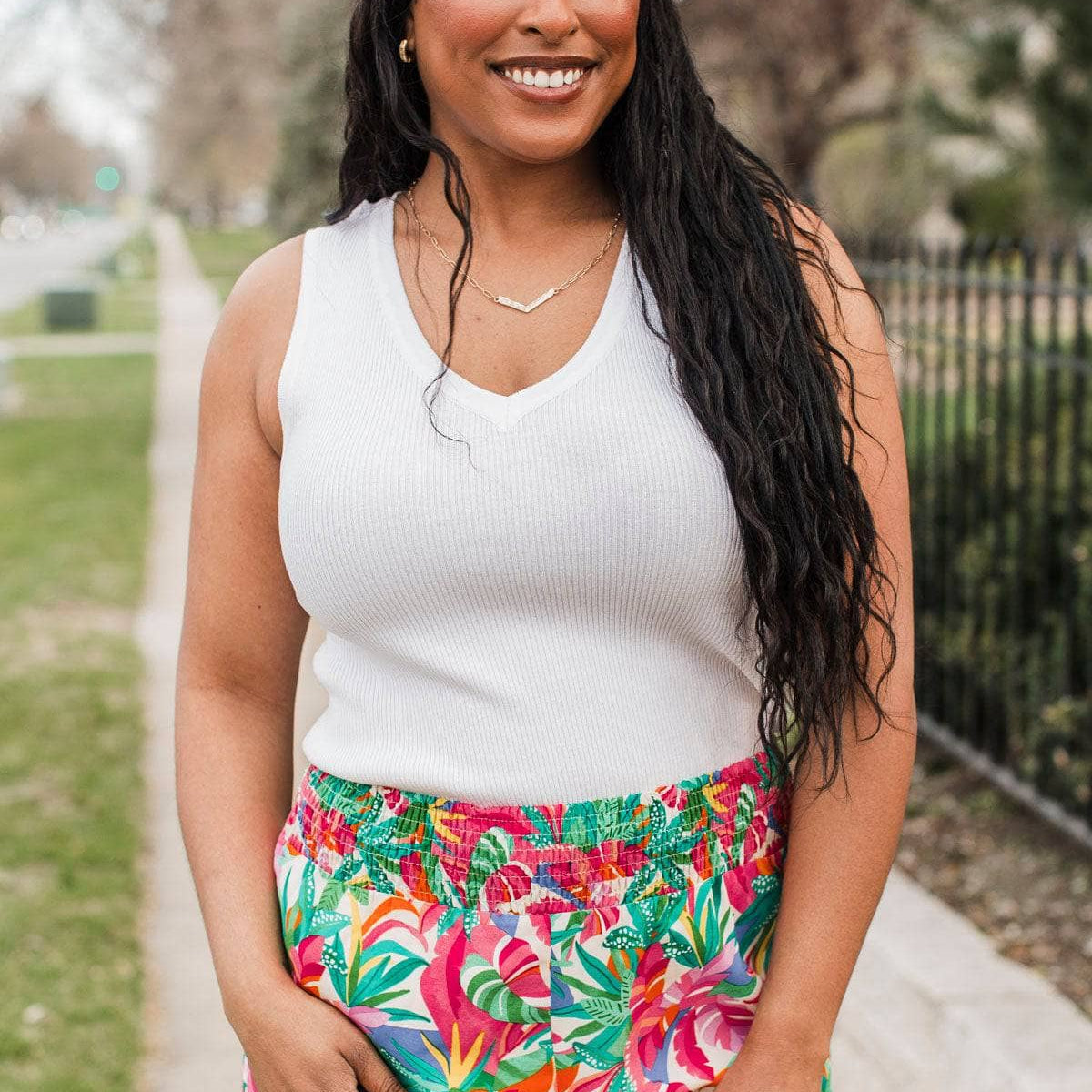 Jolie Ivory Peplum Tank Top