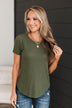 World Of My Own Short Sleeve Top- Olive