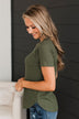 World Of My Own Short Sleeve Top- Olive