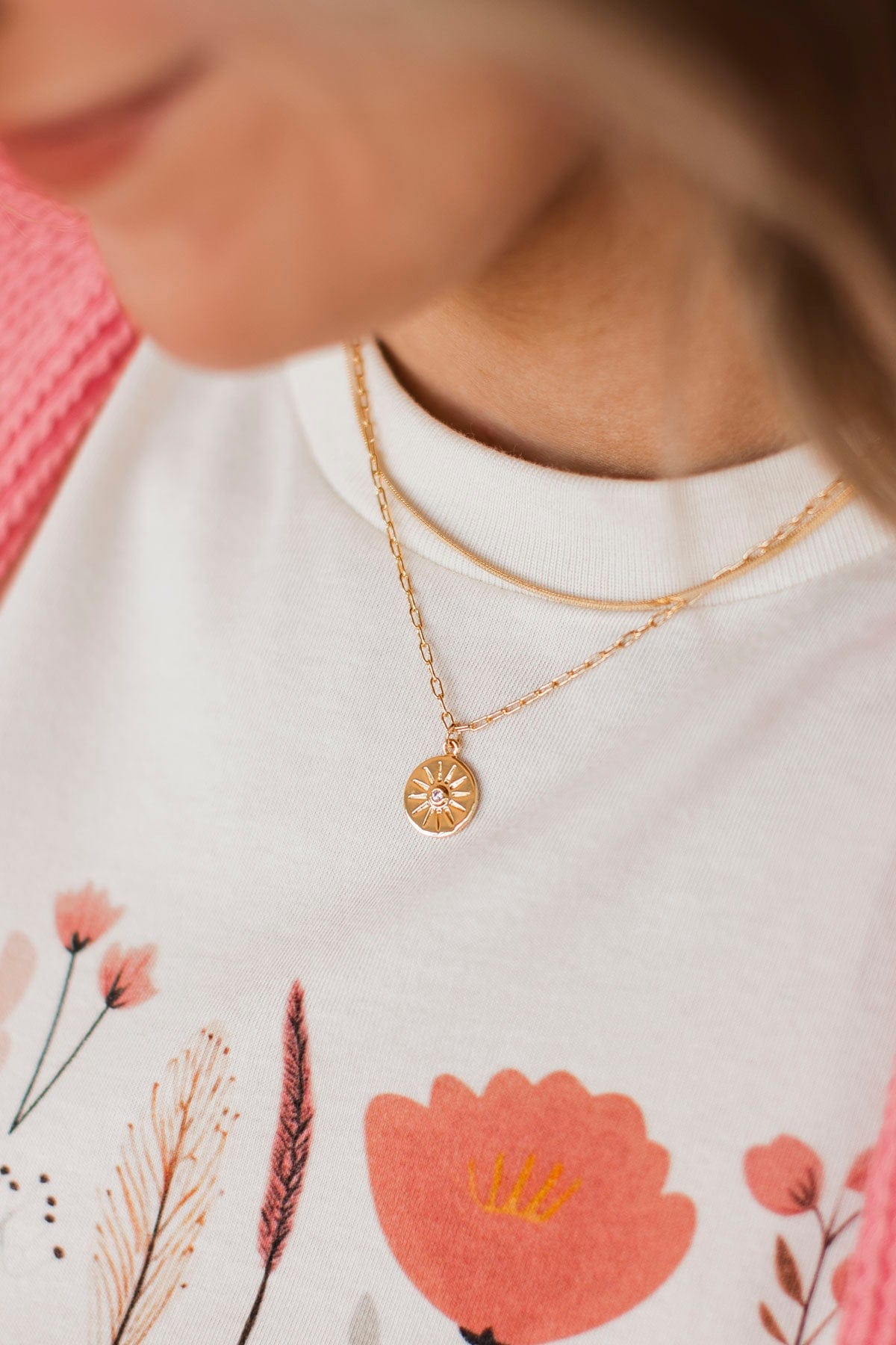 Made For Sunshine Pendant Necklace- Gold