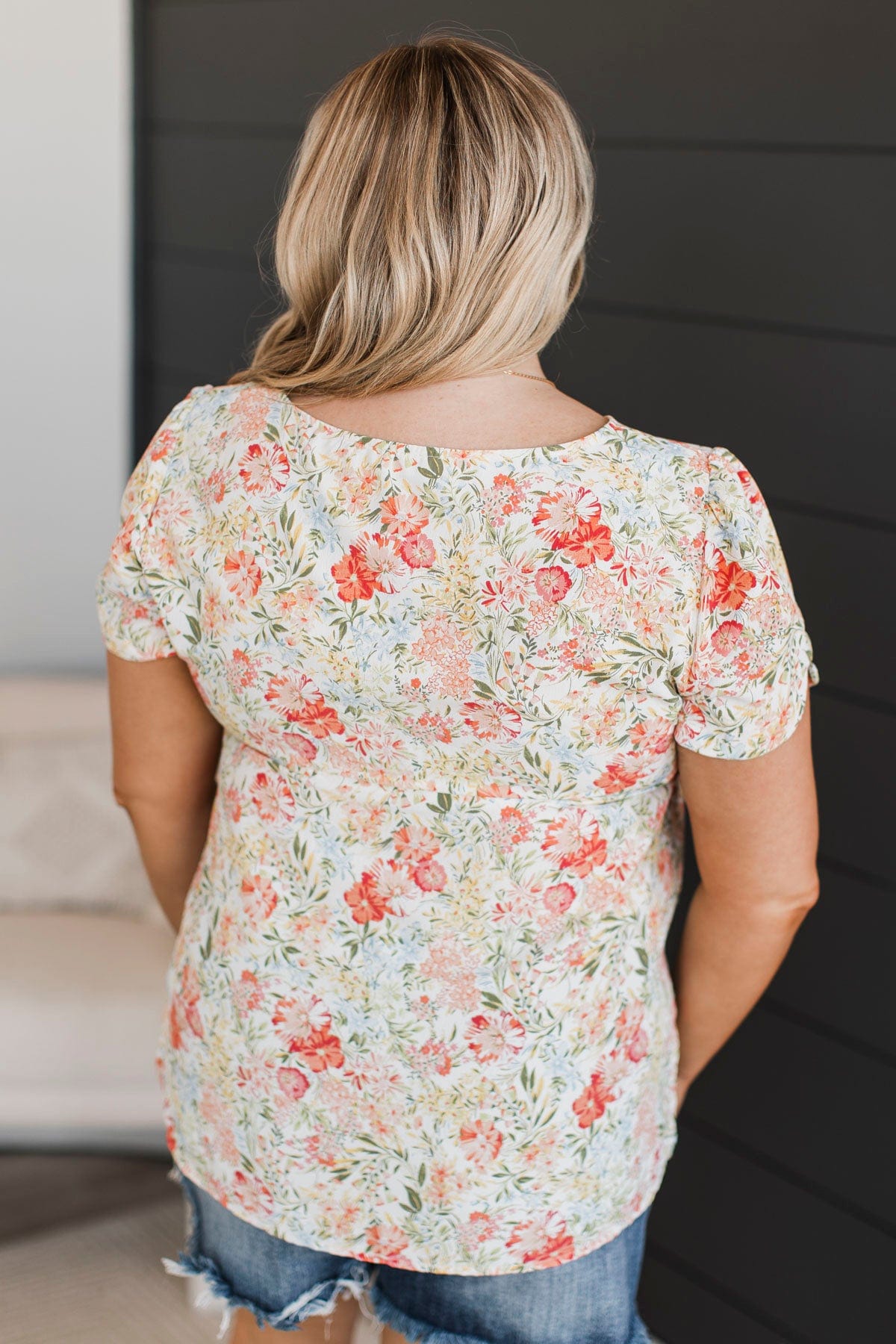 Calling For You Floral Top- Ivory & Tangerine