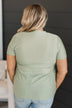Time Flying By Short Sleeve Top- Sage