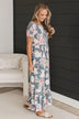 One Last Look Floral Maxi Dress- Charcoal & Pink