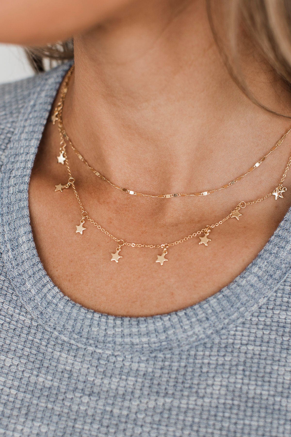Brightest Stars 2-Tier Necklace- Gold