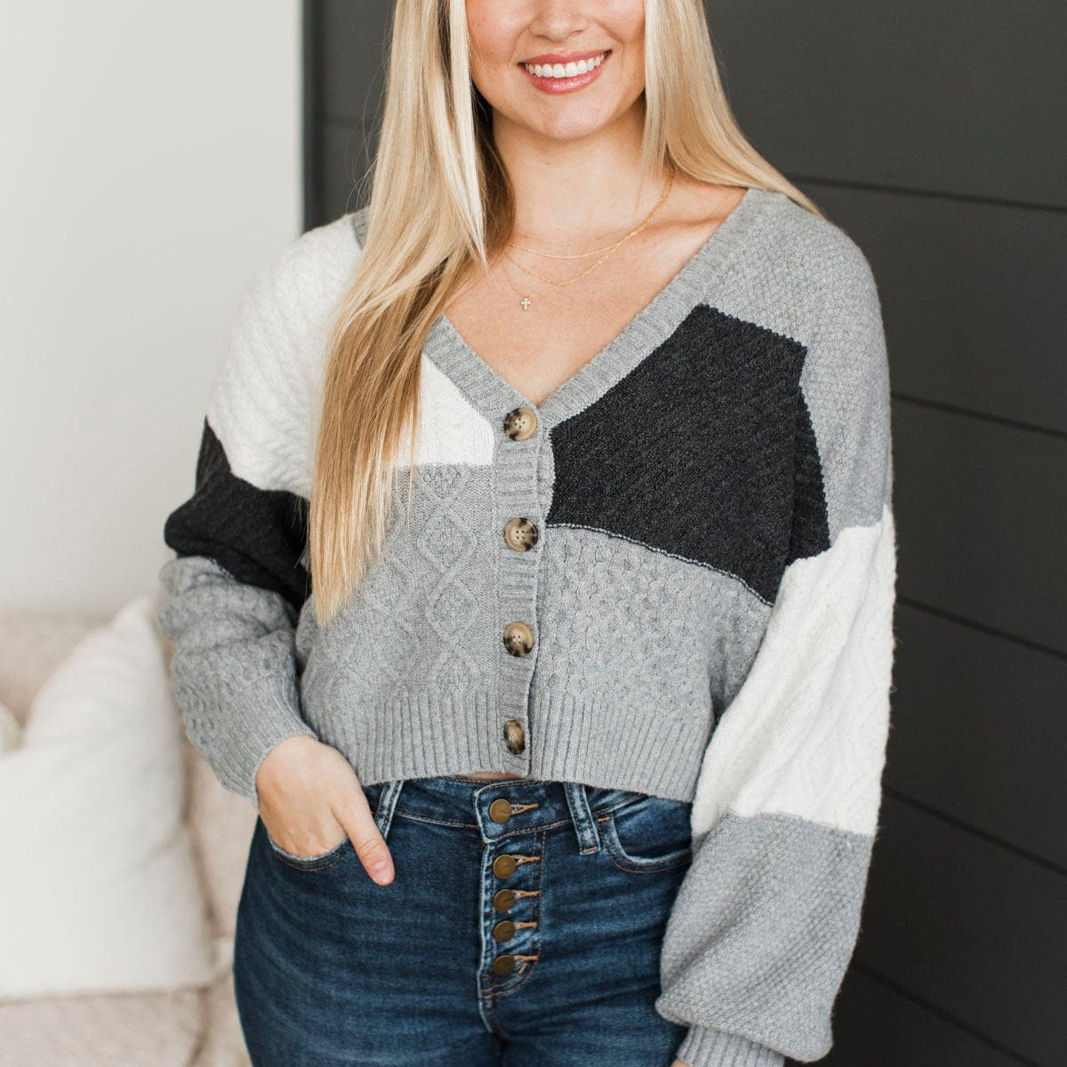 Soft Grey Button Cardigan - Effortless Elegance