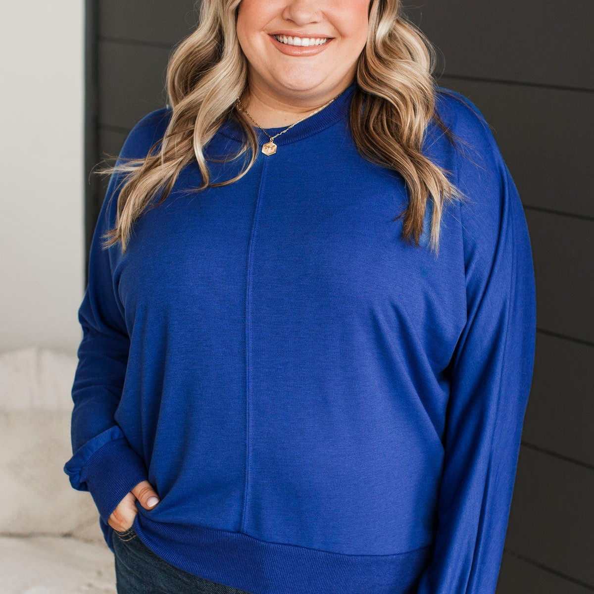 Easy To Style Oversized Dolman Tee in Royal Plum main image 0