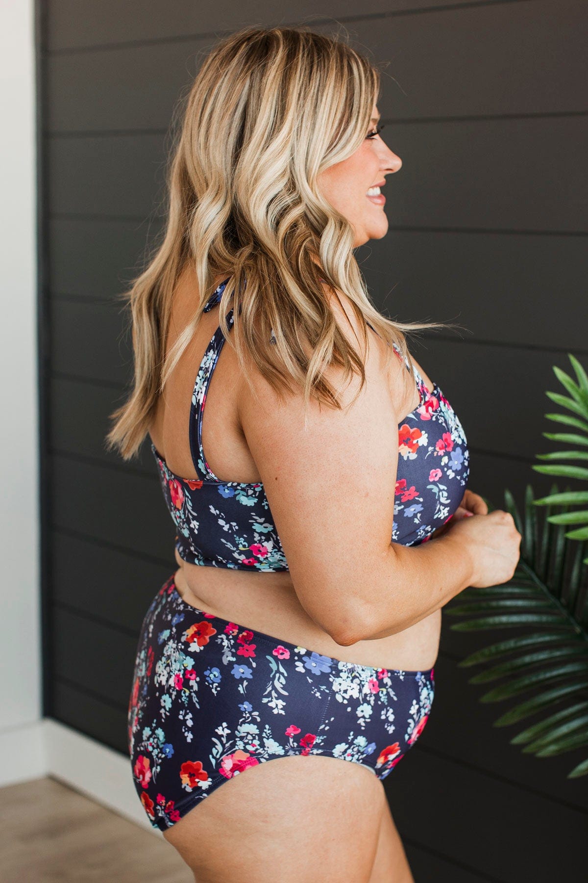 Chasing The Sun Bandeau Swim Top- Navy Floral