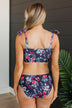 Chasing The Sun Bandeau Swim Top- Navy Floral