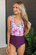 Enjoy The Waves One-Piece Swimsuit- Plum Floral