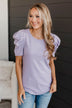 Thinking Ahead Puff Sleeve Top- Lavender