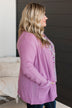 Welcoming To You Knitted Cardigan- Orchid