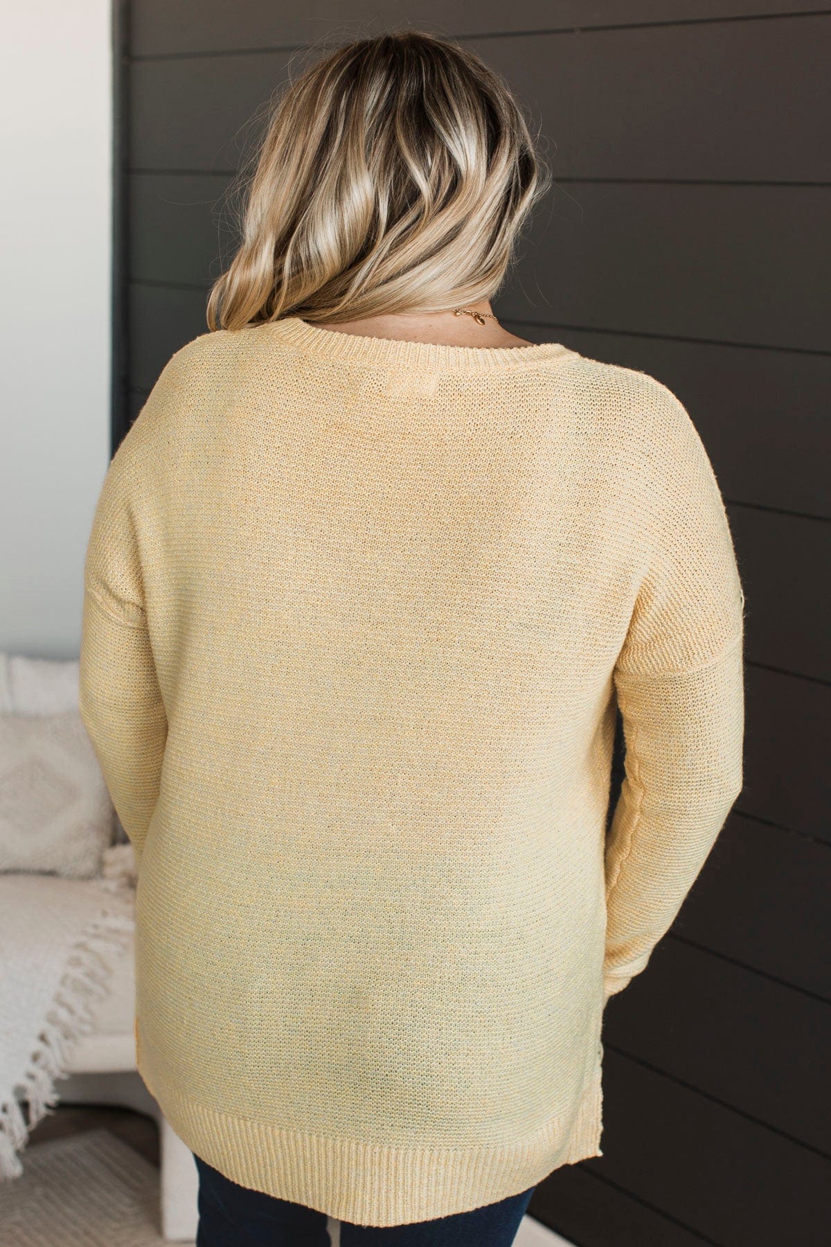 Reaching Out To You Knit Sweater- Yellow