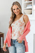 Look So Lovely Floral Tank Top- Ivory & Pink