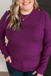 From The Heart Button Knit Sweater- Magenta