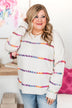Staying Optimistic Striped Sweater- Ivory