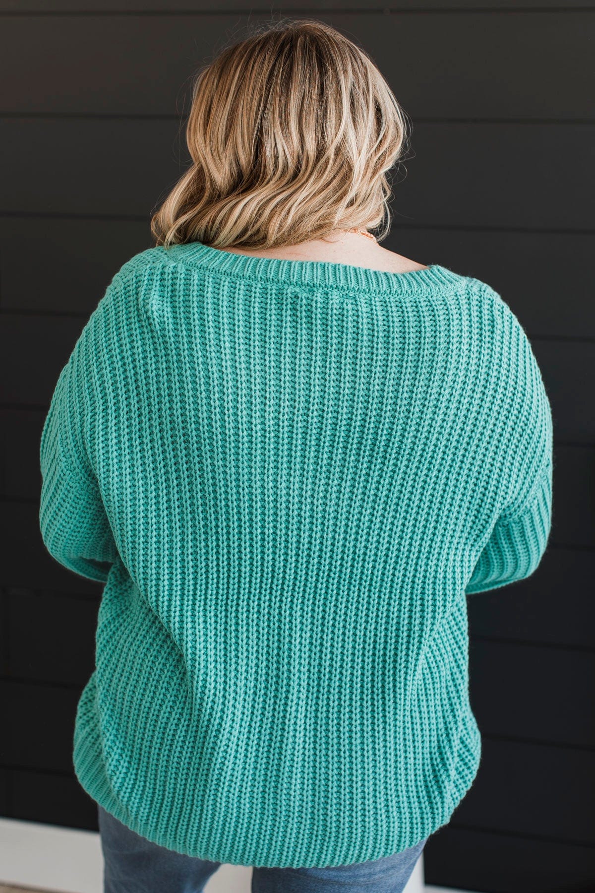 Sparkling Passion Knit Sweater- Dark Mint