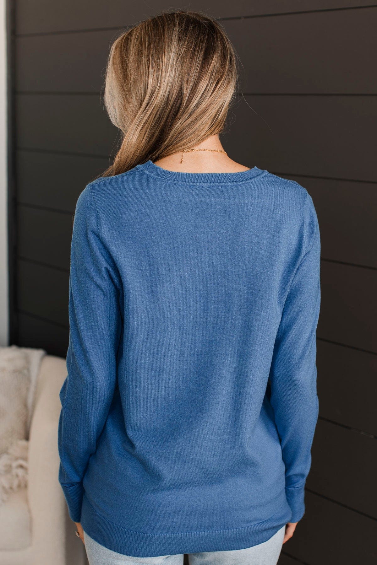 Stay Cozy Knit Sweater- Cobalt