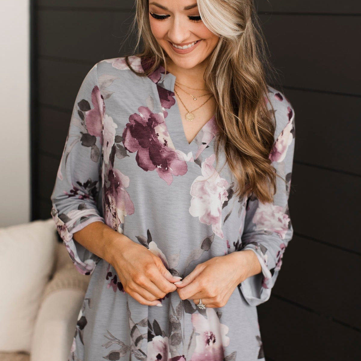 Inspiring Sights Floral V Neck Top with Ruffle Cap Sleeves in White