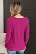 Hearts Beat Together Knit Sweater- Fuchsia