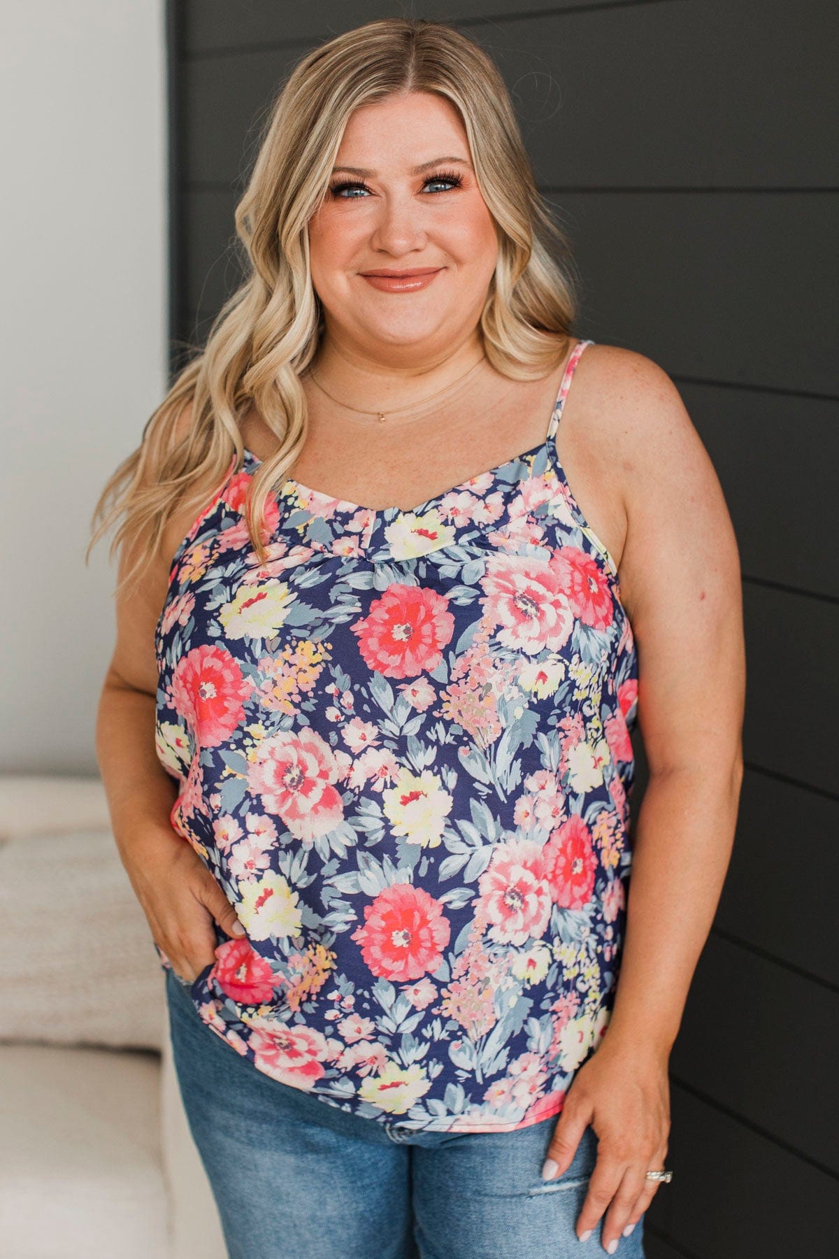 Spencer Plus Size Women's Floral Print Flowy Tank Tops