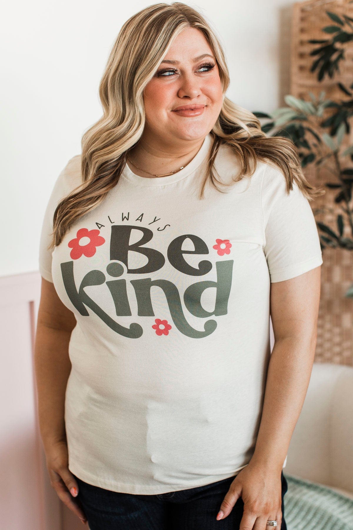 "Always Be Kind" Graphic Tee- Natural