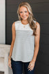 Together Again Striped Tank Top- Ivory