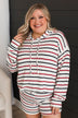 Ready To Relax Striped Hoodie- Ivory