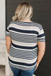 Wishing On You Striped Top- Navy