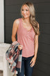 Bound To Be Beautiful Henley Tank Top- Mauve