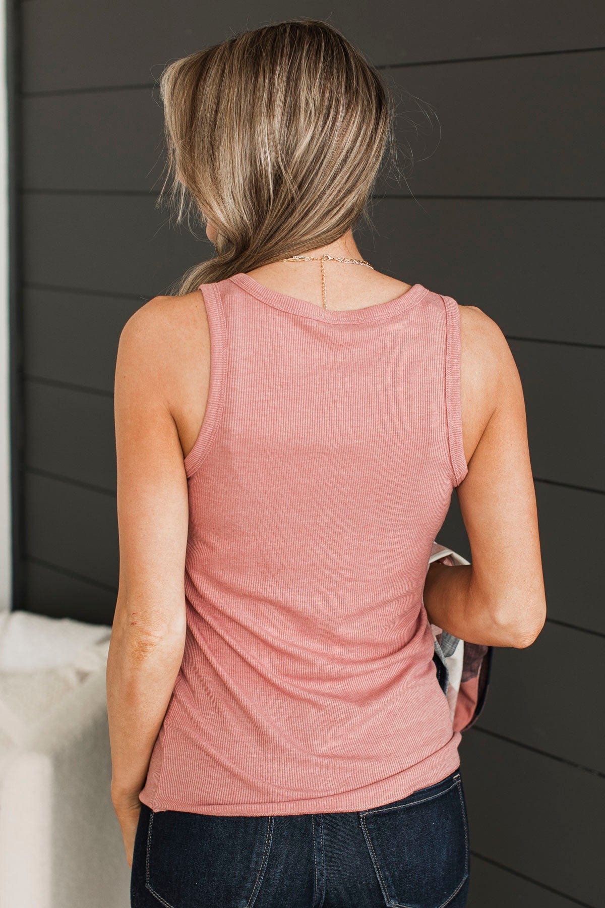 Bound To Be Beautiful Henley Tank Top- Mauve