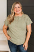 Try To Find Love Short Sleeve Top- Light Olive