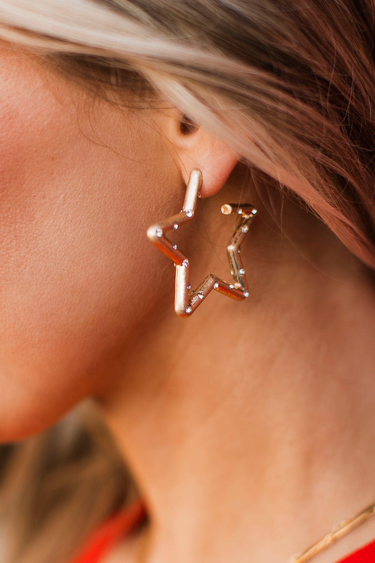 Watch The Stars Studded Earrings- Gold