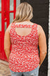 So Much To See Floral Tank Top- Red & Ivory