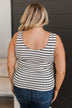 See It In You Striped Tank Top- Ivory & Black