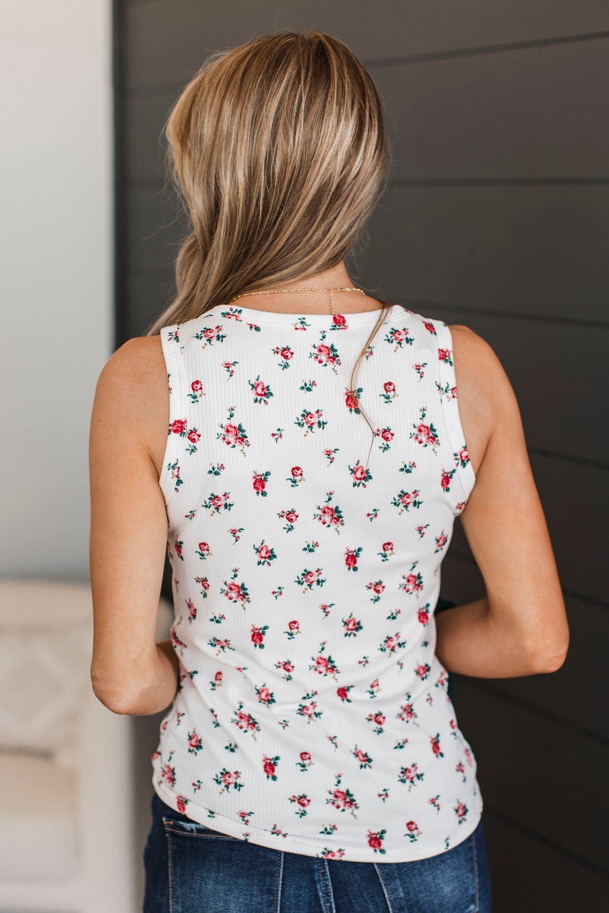 Promise Me Forever Floral Tank Top- Ivory