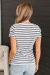 At The Top Striped Top- Ivory & Navy