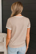 "American Dream" Graphic Top- Taupe