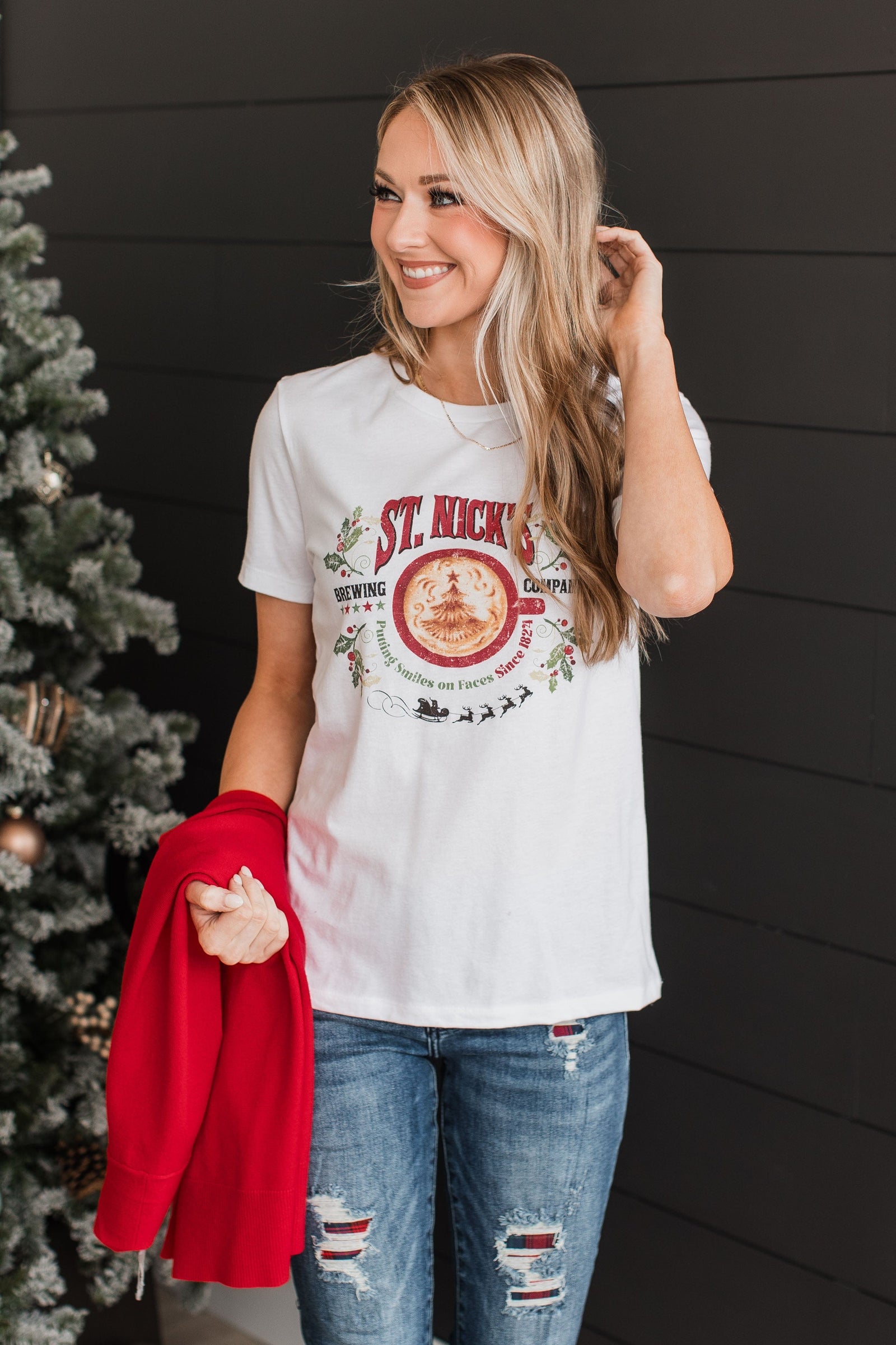 "St. Nick's Brewing Company" Graphic Tee- White
