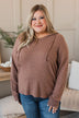 In A Rush Hooded Knit Top- Mocha
