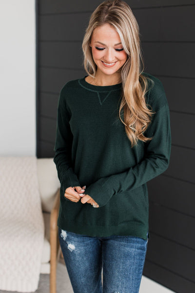 Brushed Relax Sweater in Forest