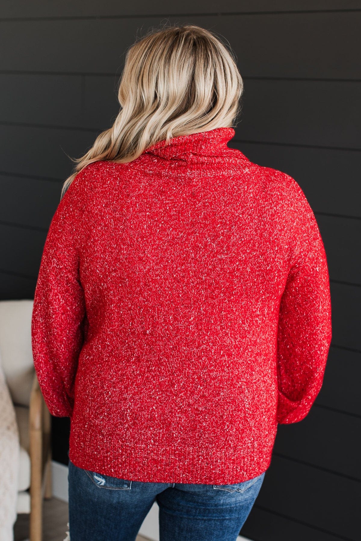 Biggest Wish Turtle Neck Sweater- Red