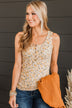 Love Out Loud Floral Tank Top- Light Taupe