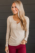 Give Your Best Henley Top- Nude