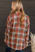 Always Loved Plaid Button Top- Rust