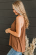 Catch You Later Ribbed Tank Top- Cinnamon