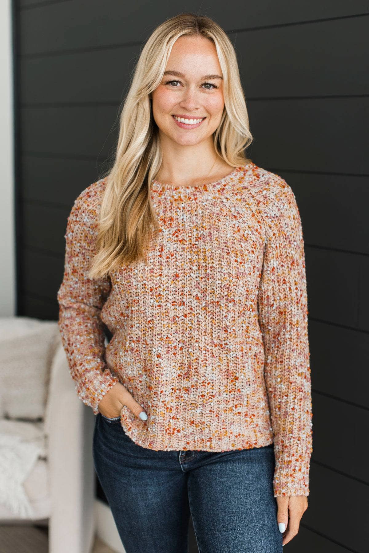 Have Patience Popcorn Knit Sweater- Multi-Color