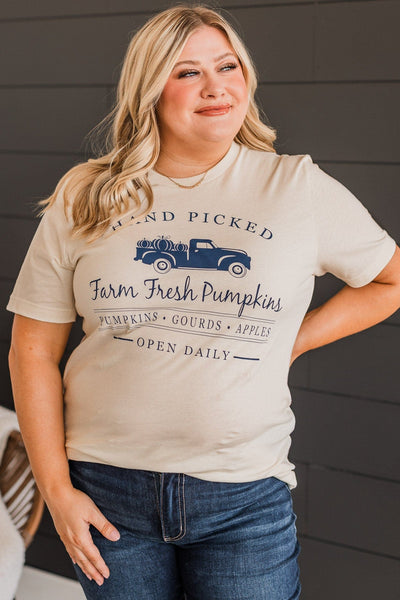 Multicolor FARM FRESH PUMPKINS Graphic Bleached Top main image 1