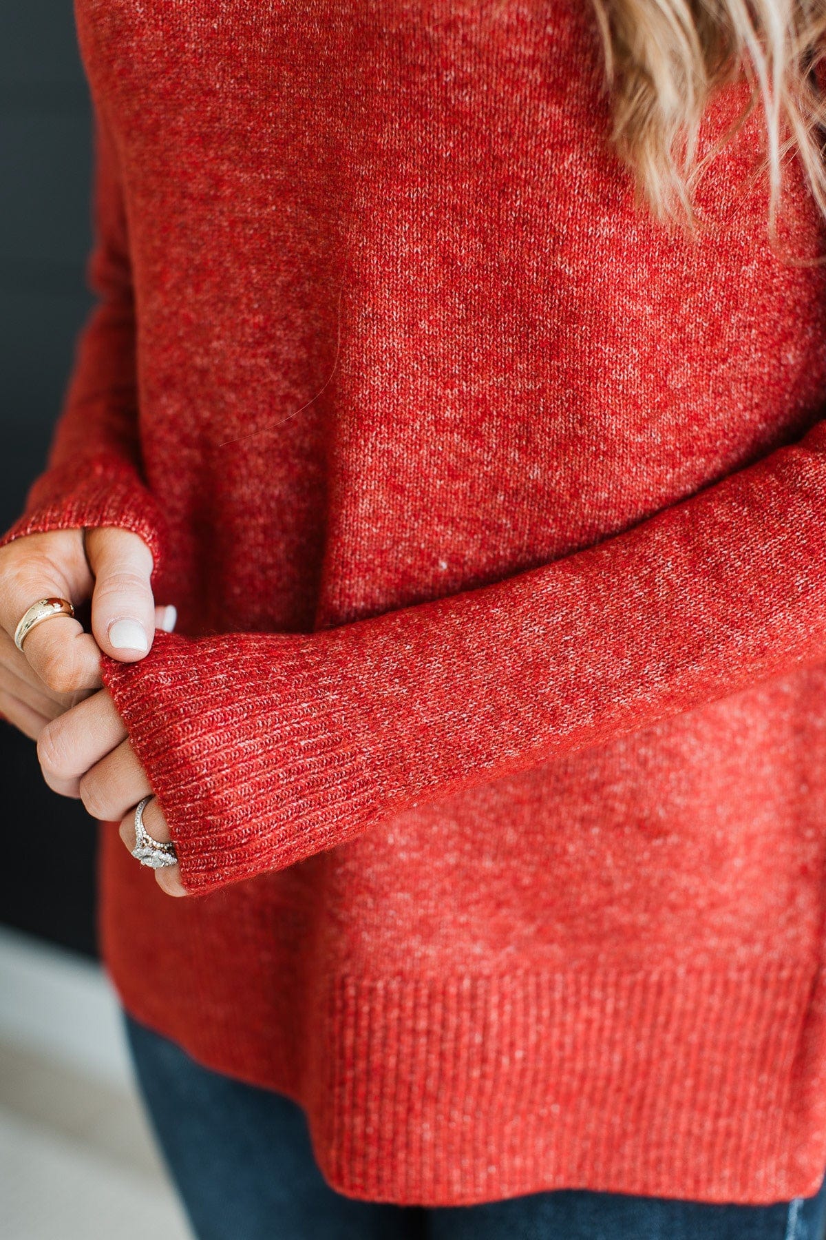 Sweet Harmony Knit Sweater- Red